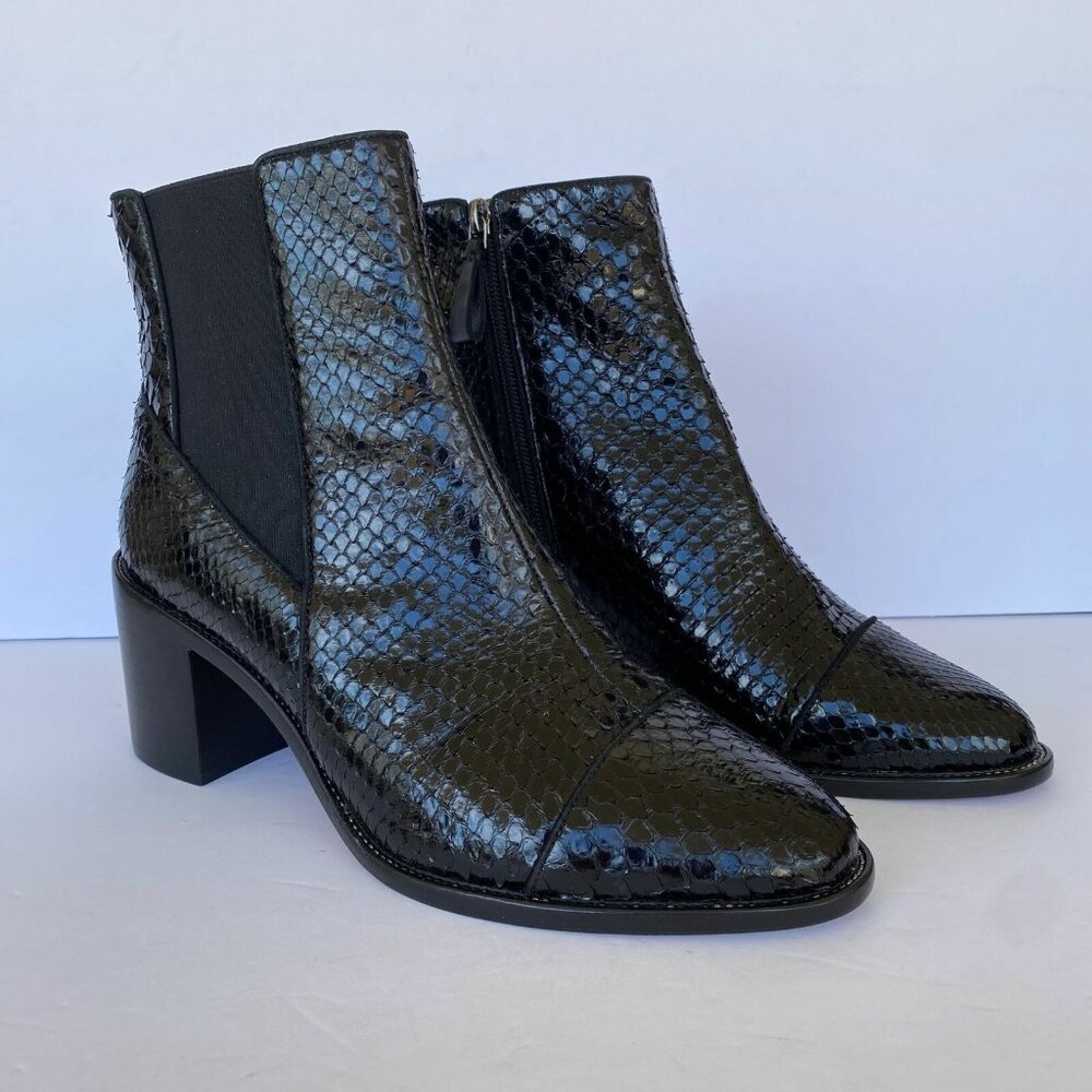 New Alexandre Birman Margareth Black Python Chels… - image 1